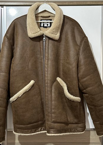 Kürklü Kahverengi Deri Unisex Ceket - Görsel 3