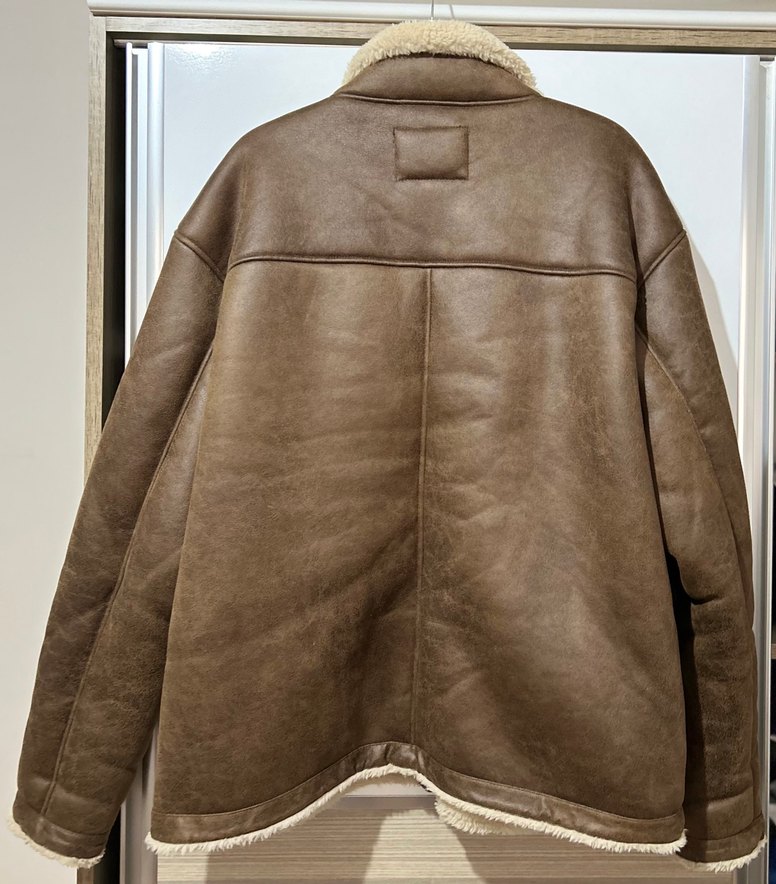 Kürklü Kahverengi Deri Unisex Ceket - Görsel 4