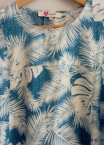 Mavi Desenli Bohem  Elbise - Görsel 2