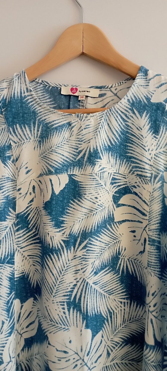 Mavi Desenli Bohem  Elbise - Görsel 2