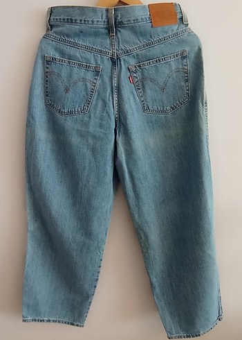 Kadın Mavi Midi Boy Loose Fit Denim Jean - Görsel 3
