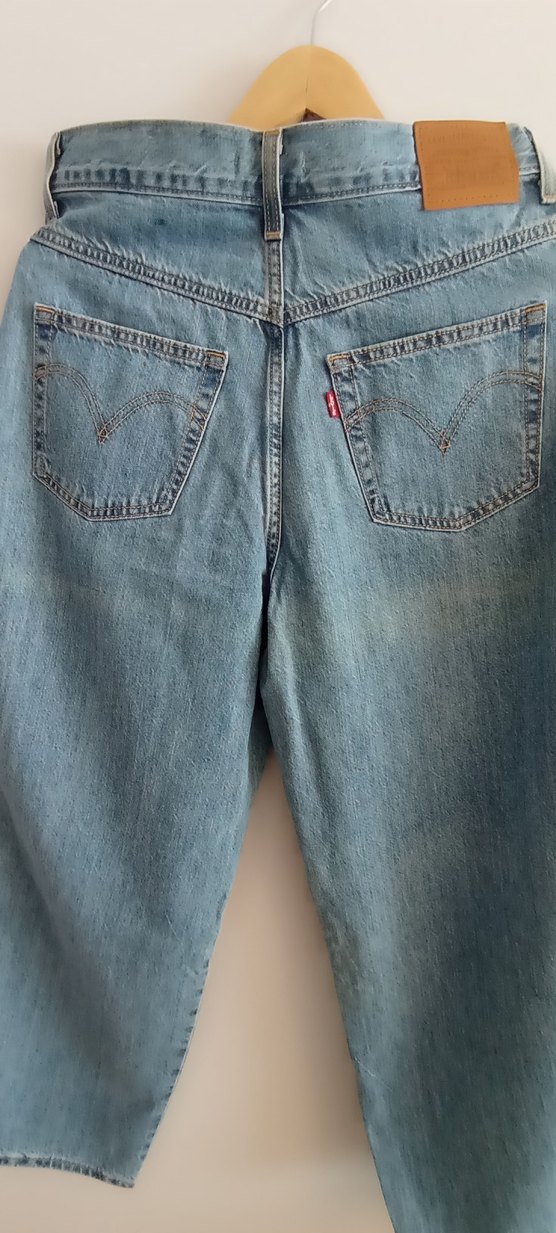 Kadın Mavi Midi Boy Loose Fit Denim Jean - Görsel 4