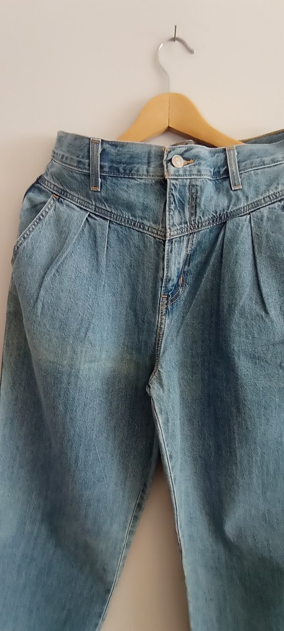 Kadın Mavi Midi Boy Loose Fit Denim Jean - Görsel 2