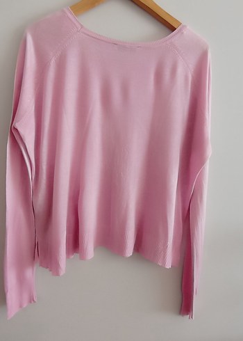 Kadın Pembe Uzun Kollu Yuvarlak Yaka Kazak - Görsel 3