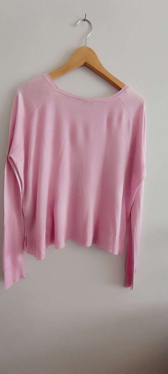 Kadın Pembe Uzun Kollu Yuvarlak Yaka Kazak - Görsel 3