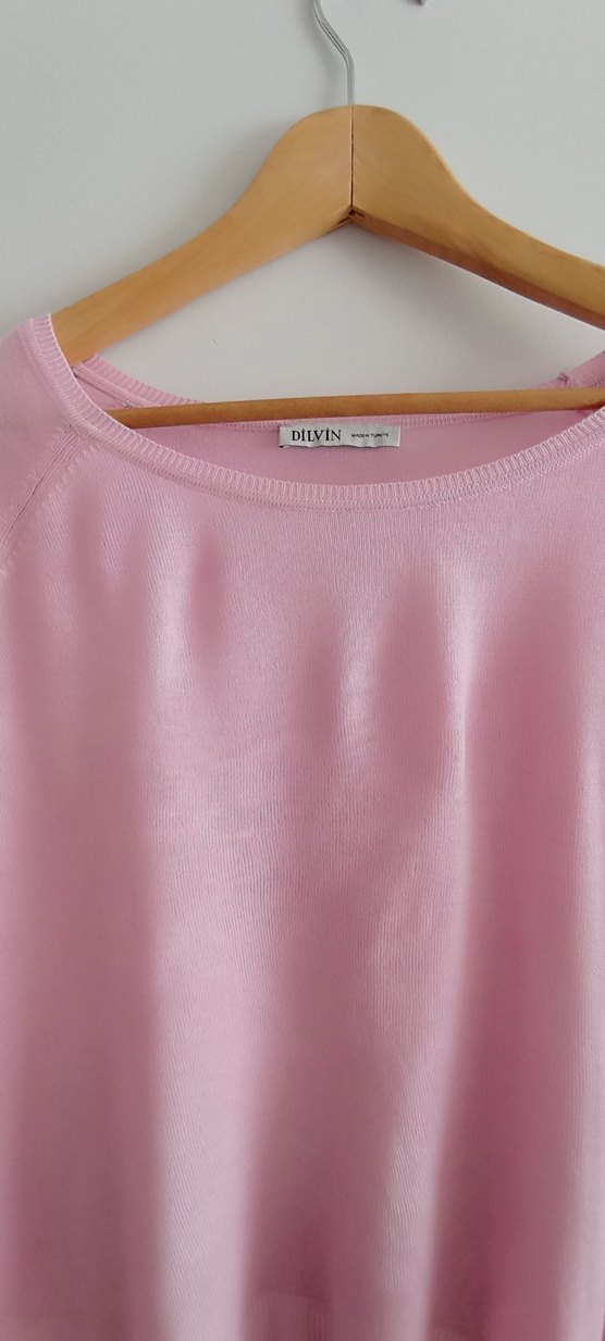 Kadın Pembe Uzun Kollu Yuvarlak Yaka Kazak - Görsel 2