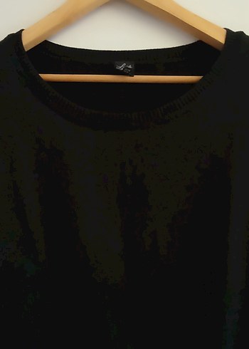 Siyah Kadın Uzun Kollu Kotton Kazak - Görsel 3