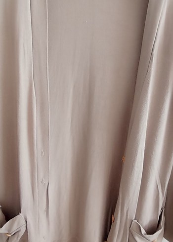 Bej Düğmeli Kadın Hırka - Görsel 2