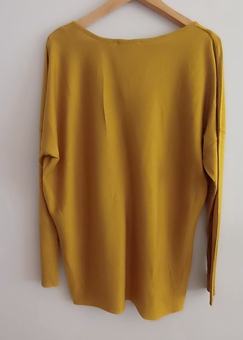 Sarı V Yaka Salaş Kadın Kazak - Görsel 4