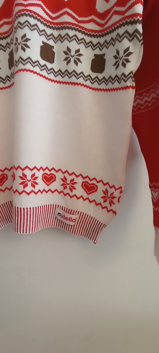 Kırmızı Yeni Yıl temalı Bohem Kadın Triko Nutella Kazak - Görsel 3