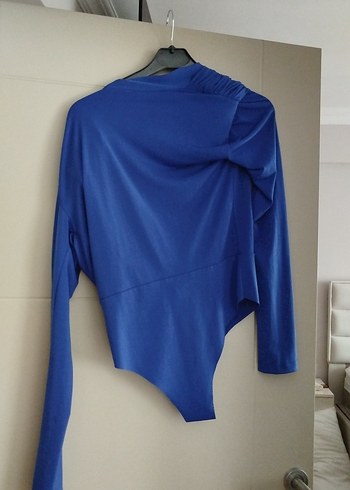 Kadın Lacivert Drapeli V Yakalı Bluz - Görsel 3