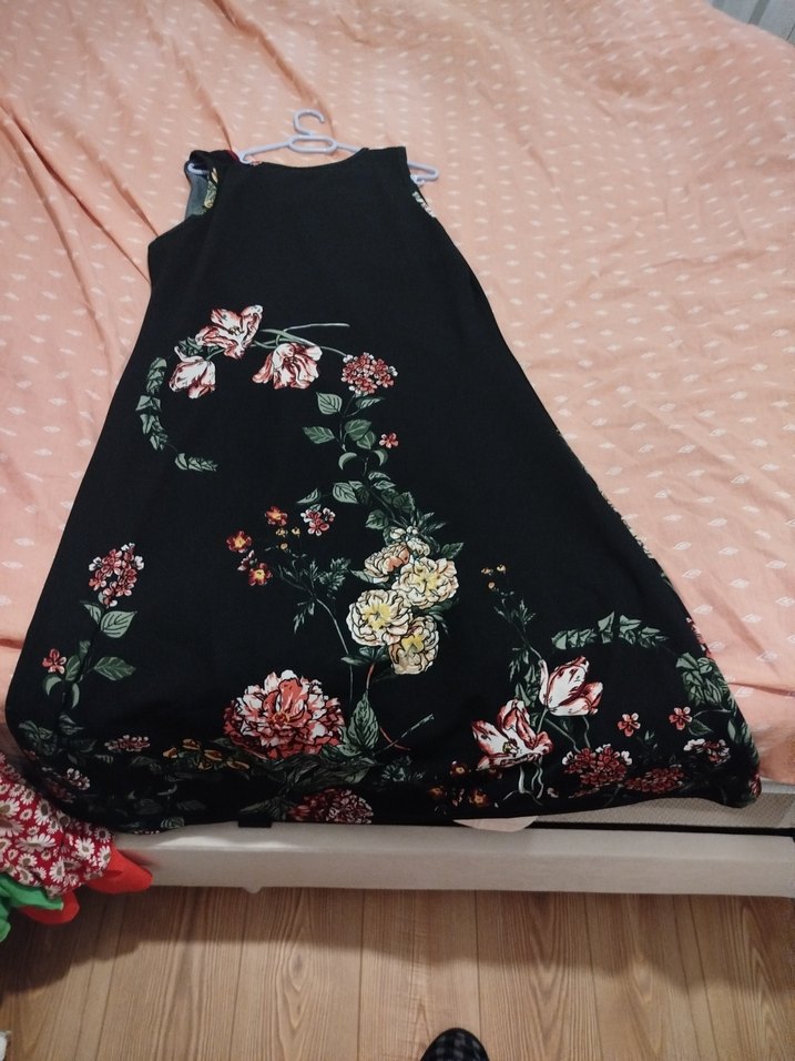 Siyah Desenli Bohem Hamile Elbisesi - Görsel 2