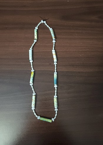 Renkli Yılan Desenli Boncuklu Uzun Kolye - Görsel 6