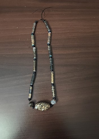 Renkli Yılan Desenli Boncuklu Uzun Kolye - Görsel 9