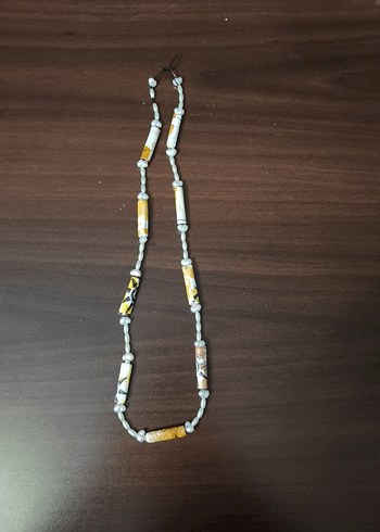 Renkli Yılan Desenli Boncuklu Uzun Kolye - Görsel 12