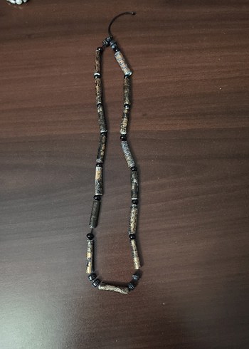 Renkli Yılan Desenli Boncuklu Uzun Kolye - Görsel 2