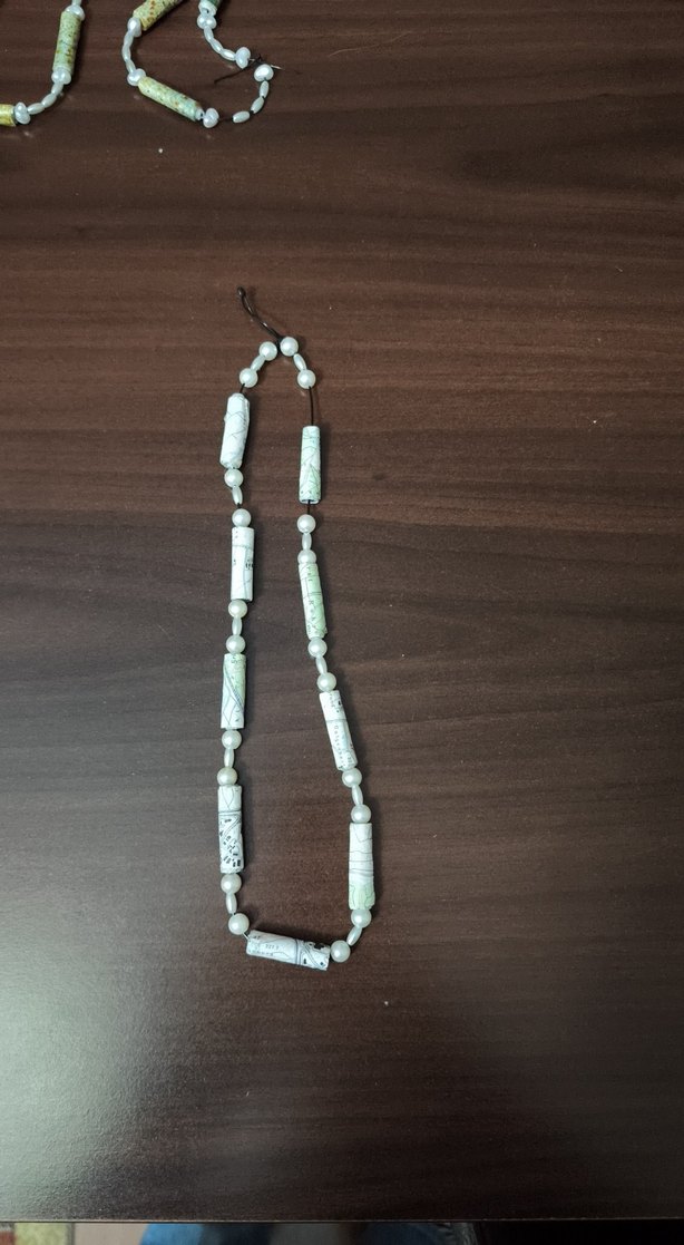 Renkli Yılan Desenli Boncuklu Uzun Kolye - Görsel 3