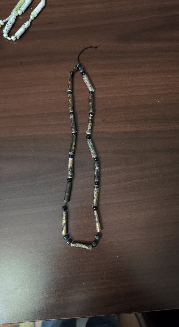 Renkli Yılan Desenli Boncuklu Uzun Kolye - Görsel 2