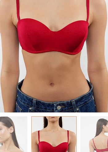 Destekli Kırmızı Rahat Sütyen - Görsel 5