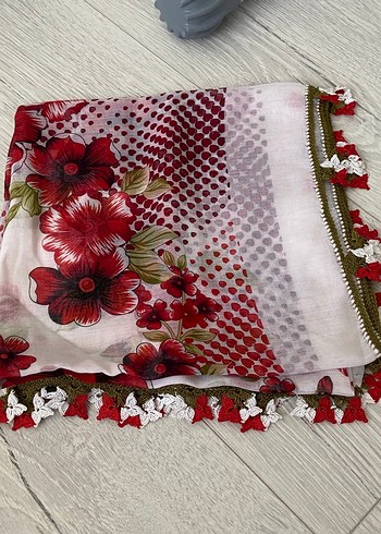 Oyalı Boncuk Detaylı Turkuaz Kadın Yazma - Görsel 2