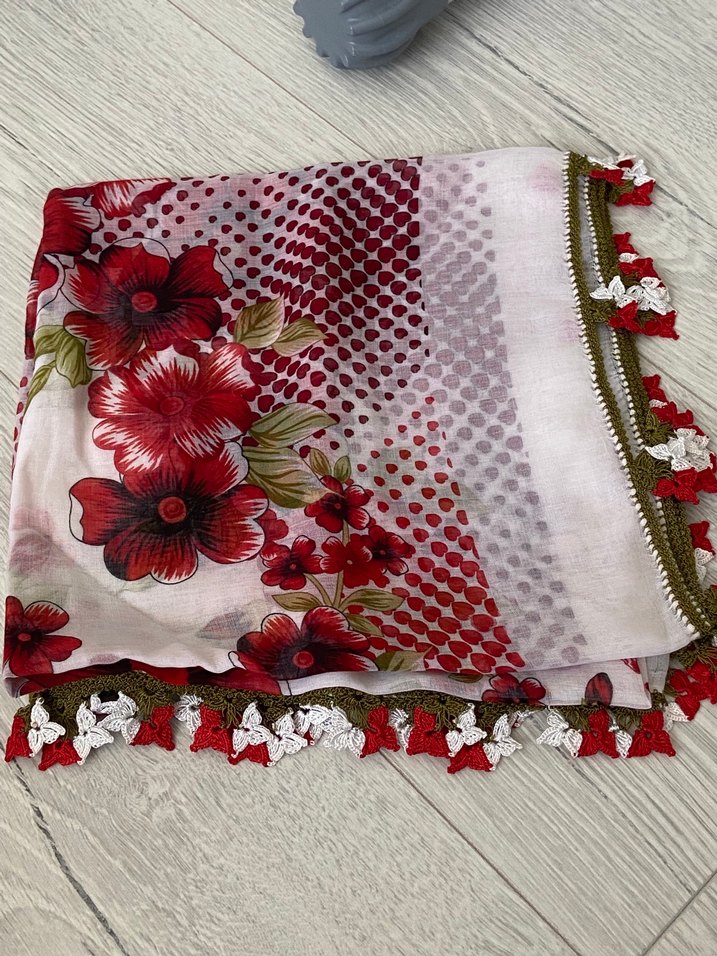 Oyalı Boncuk Detaylı Turkuaz Kadın Yazma - Görsel 2