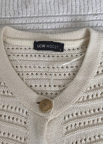 LCW Krem Örgü Kadın Hırka, Uzun Kollu - Görsel 2