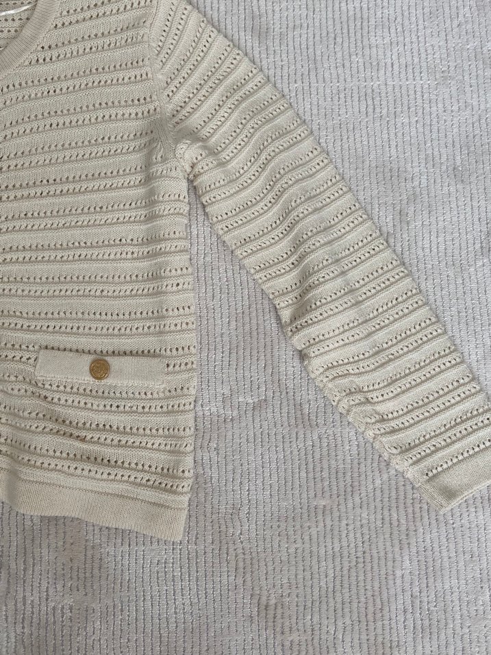 LCW Krem Örgü Kadın Hırka, Uzun Kollu - Görsel 3
