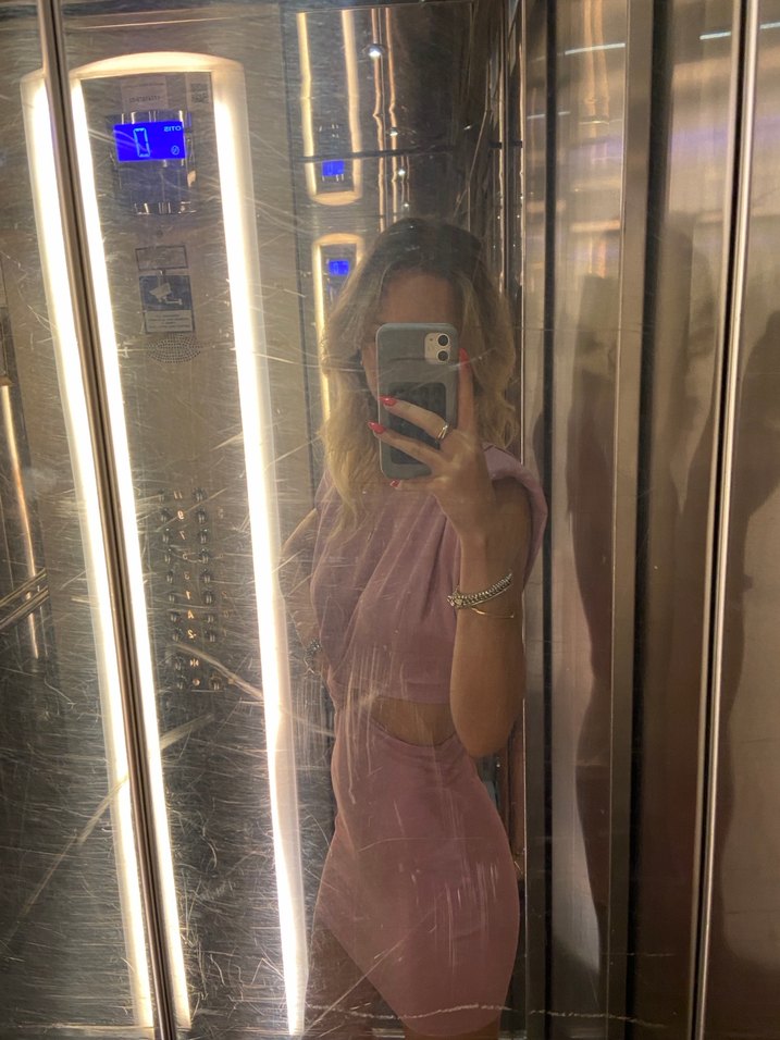 Pudra Pembe Drapeli Midi Elbise - Görsel 2