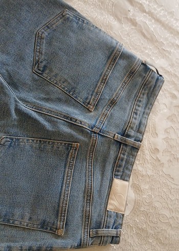 maviGeniş Kesim Midi Boy Denim Kadın Pantolon - Görsel 8