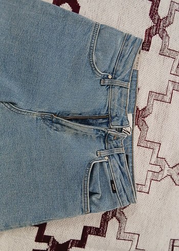 maviGeniş Kesim Midi Boy Denim Kadın Pantolon - Görsel 2