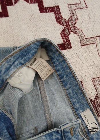 maviGeniş Kesim Midi Boy Denim Kadın Pantolon - Görsel 3