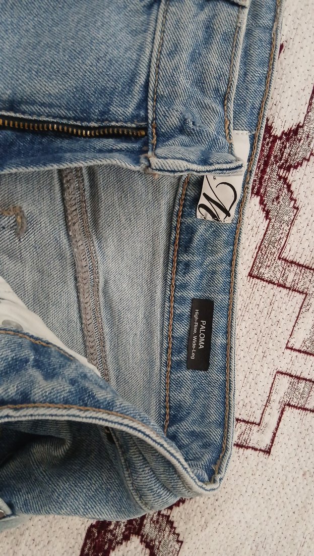 maviGeniş Kesim Midi Boy Denim Kadın Pantolon - Görsel 4