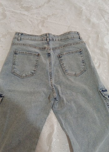 Gri Kadın Salaş Midi Kot Pantolon - Görsel 5