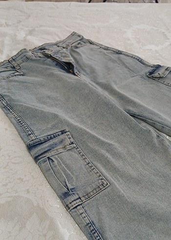 Gri Kadın Salaş Midi Kot Pantolon - Görsel 2