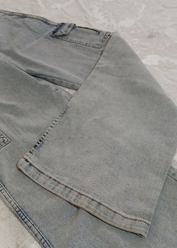 Gri Kadın Salaş Midi Kot Pantolon - Görsel 3