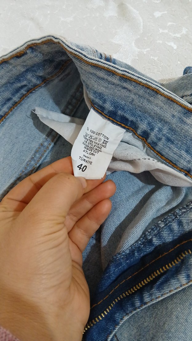 Gri Kadın Salaş Midi Kot Pantolon - Görsel 4