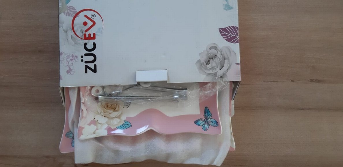 Pembe Pastel Çift Katlı Servis Tabağı - Görsel 2