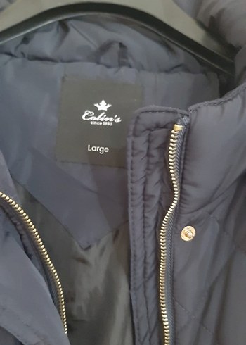 Kürk Detaylı lacivert Kadın Mont - Görsel 5