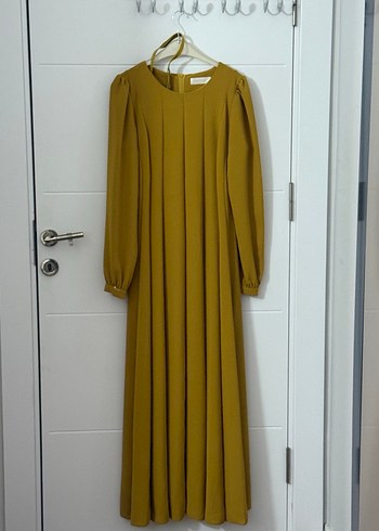 Kadın Bej Pliseli Uzun Elbise Setrems - Görsel 2