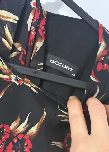 Çiçek Desenli Uzun Bohem Elbise accort - Görsel 3