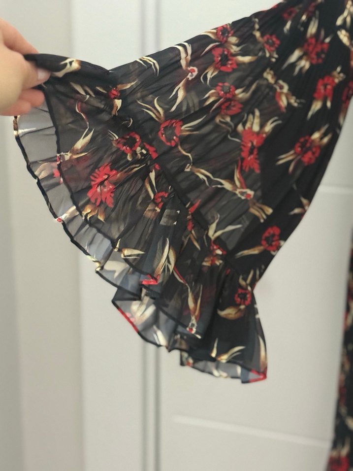 Çiçek Desenli Uzun Bohem Elbise accort - Görsel 5