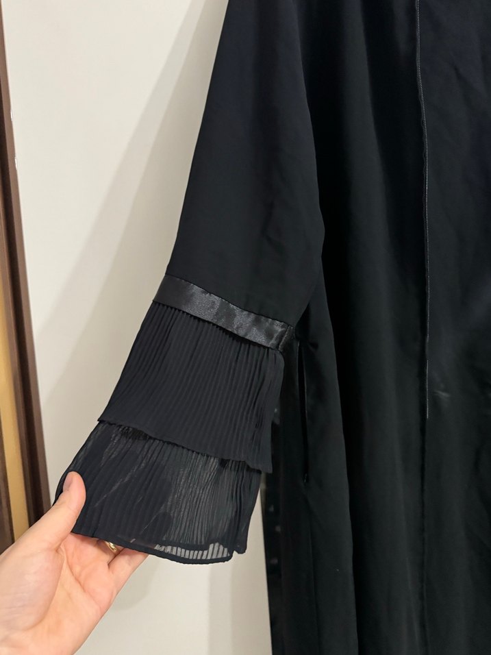 Düğmeli Siyah Uzun Hamile Yeleği - Görsel 3