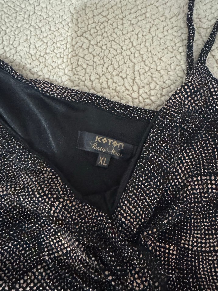 Yılan Desenli Siyah Midi Elbise - Görsel 3