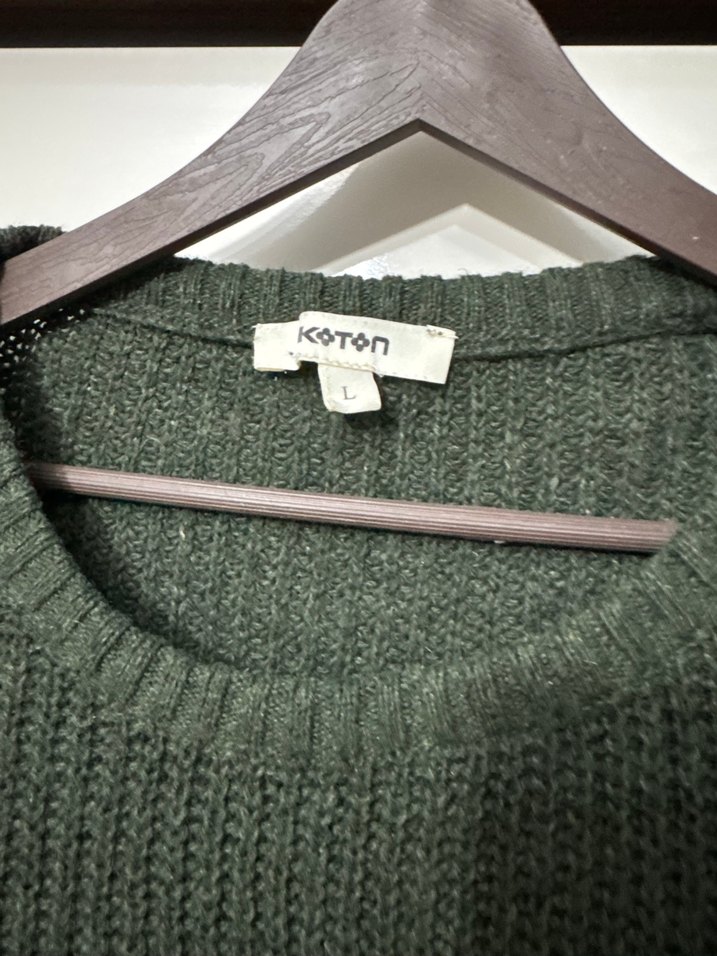 Gri Kadın Örgü Yün Kazak - Görsel 2