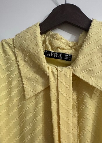 Sarı Pilili Midi Keten Elbise - Görsel 2