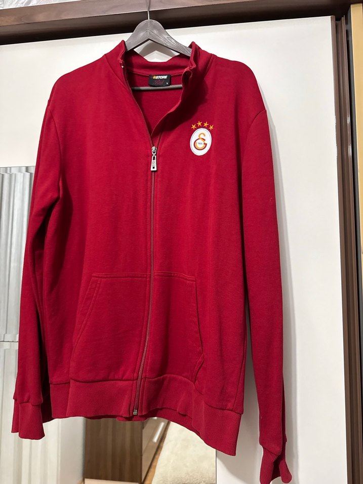 Kırmızı Fermuarlı Erkek Sweatshirt - Görsel 2