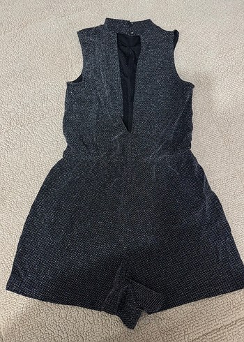 Kadın Siyah mini tulum - Görsel 2