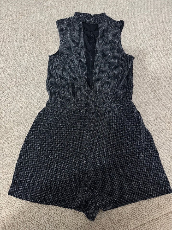 Kadın Siyah mini tulum - Görsel 2