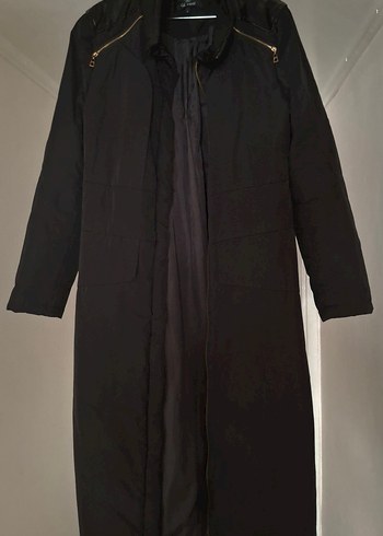 Kadın Siyah Uzun Denim Kaban - Görsel 2