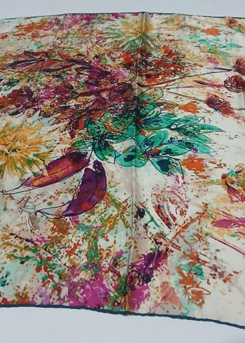 AKER Çok Renkli İpek Kadın Eşarp - Görsel 2